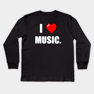 I Love Music Kids Long Sleeve T-Shirt
